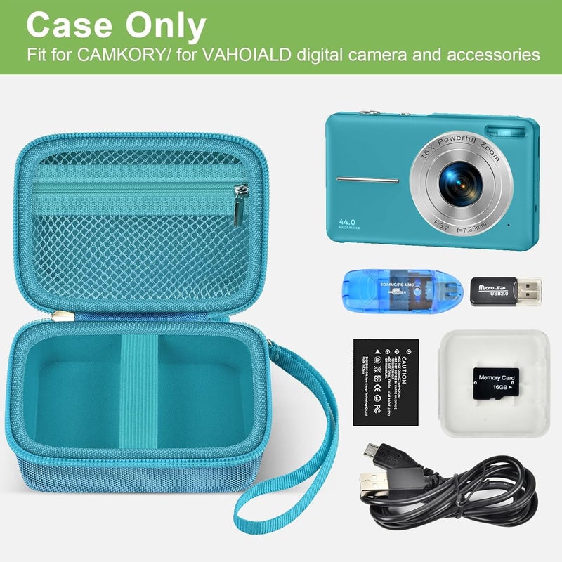 ALKOO Case Compatible with VAHOIALD FHD 1080P Digital Camera/for CAMKORY Digital Point and Shoot/for Kodak PIXPRO FZ45-BK 16MP Vlogging/for IWEUKJLO/for Nsoela, Holder for SD Card More (Dark Green) - Image 2